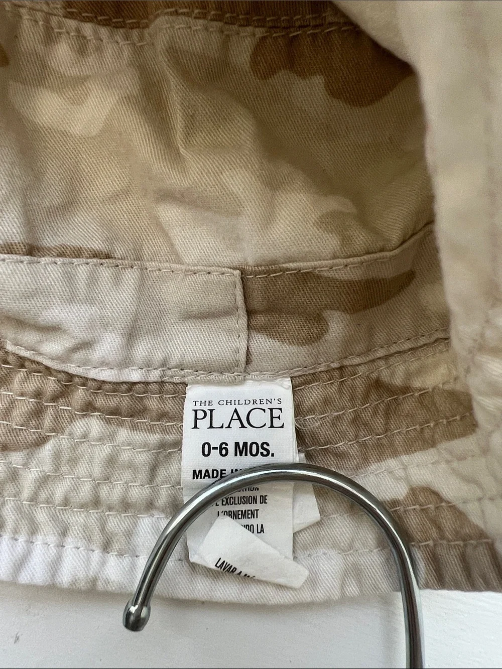 The Children's Place Beige Camo Bucket Hat with Chin Strap